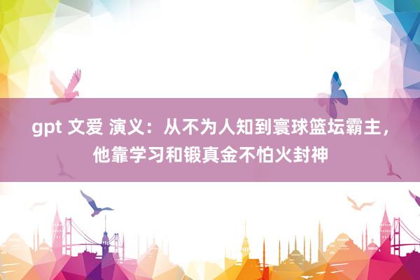 gpt 文爱 演义：从不为人知到寰球篮坛霸主，他靠学习和锻真金不怕火封神