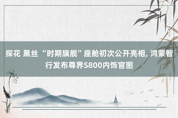 探花 黑丝 “时期旗舰”座舱初次公开亮相, 鸿蒙智行发布尊界S800内饰官图