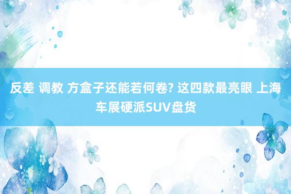 反差 调教 方盒子还能若何卷? 这四款最亮眼 上海车展硬派S