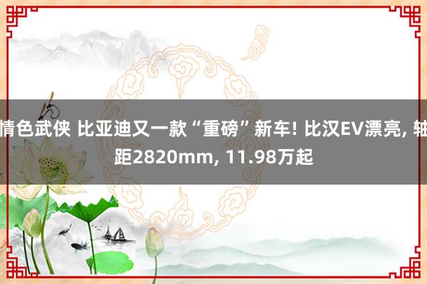 情色武侠 比亚迪又一款“重磅”新车! 比汉EV漂亮, 轴距2