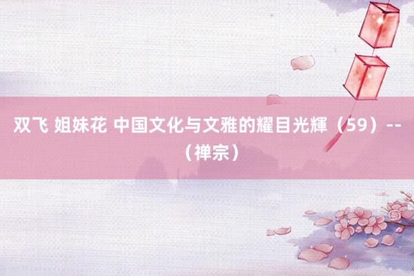 双飞 姐妹花 中国文化与文雅的耀目光輝（59）--（禅宗）