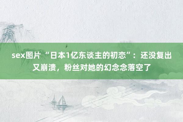 sex图片 “日本1亿东谈主的初恋”：还没复出又崩溃，粉丝对她的幻念念落空了