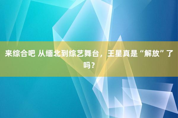 来综合吧 从缅北到综艺舞台，王星真是“解放”了吗？