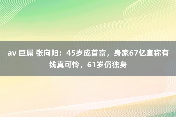 av 巨屌 张向阳：45岁成首富，身家67亿宣称有钱真可怜，61岁仍独身